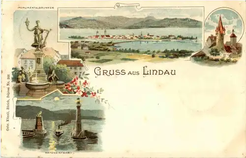 Gruss aus Lindau - Litho -13278