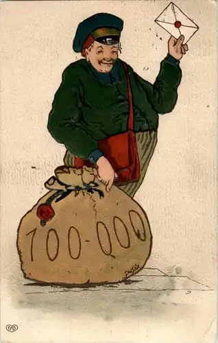 Briefträger - Prägekarte -12992