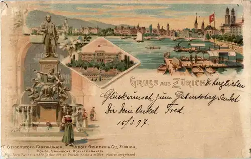 Gruss aus Zürich - Litho -147046