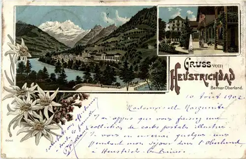 Gruss aus Heustrichbad - Litho -186019