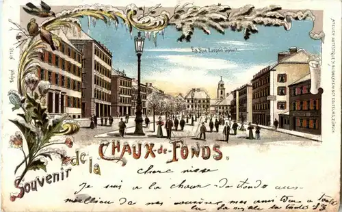Souvenir de la Chaux de Fonds - Litho mit Glitter -185947