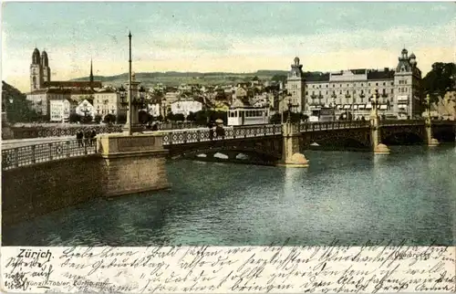 Zürich - Quaibrücke mit Tram -177032