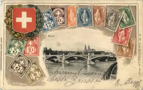 Basel - Prägekarte - Litho - Briefmarken -186269