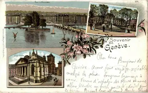souvenir de Geneve - Litho -186187