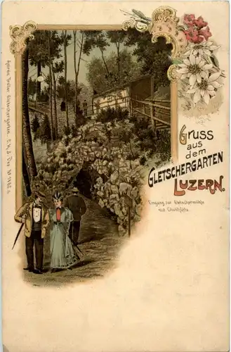 Gruss aus dem Gletschergarten Luzern - Litho -186209
