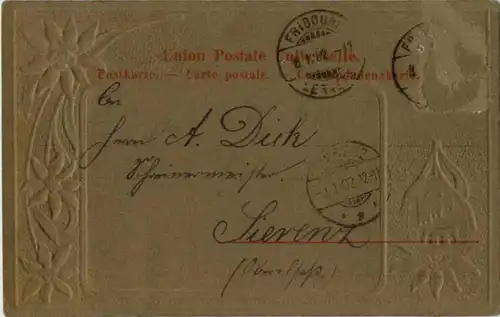 Souvenir de Fribourg - Prägekarte -186355