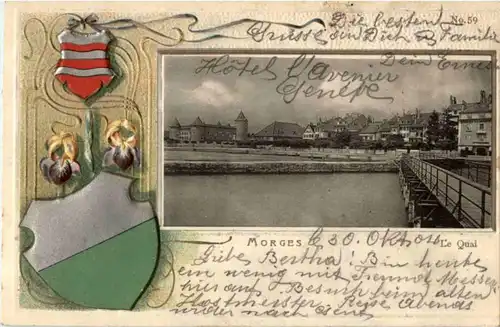 Morges - Prägekarte - Litho -186231