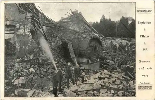 Geneve - Explosion l Usine 1909 -186435