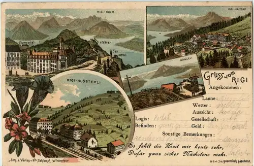 Gruss vom Rigi - Litho -186127