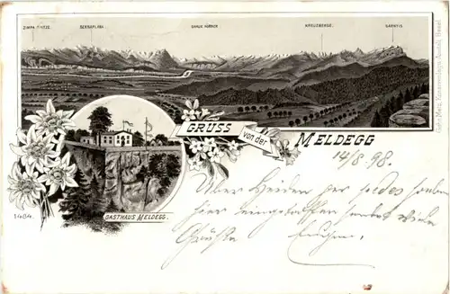 Gruss aus Meldegg - Litho -185991
