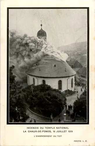 La Chaux de fonds Incendie du Temple National -186459