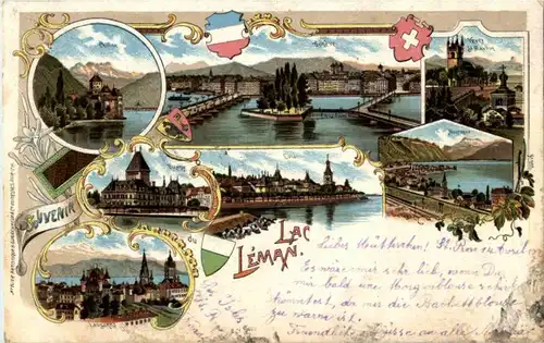 Souvenir du Lac Leman - Litho -186151