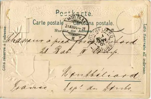 Basel - Litho - Prägekarte -186287