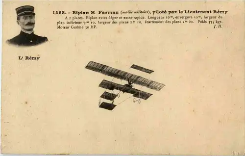 Biplan H Farman - pilote par le Lieutenant Remy -11726