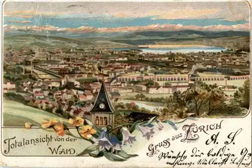 Gruss aus Zürich- Litho -188042