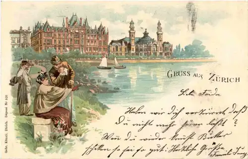 Gruss aus Zürich - Litho -188018