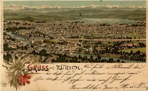 Gruss aus Zürich - Litho -188038