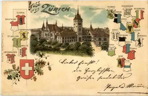 Gruss aus Zürich- Litho -188056