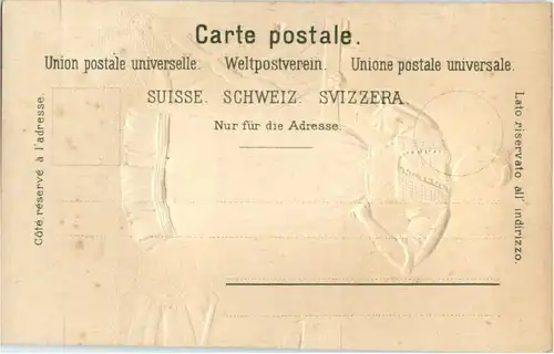 Appenzellerin mit Seidenrock - Prägekarte -188452