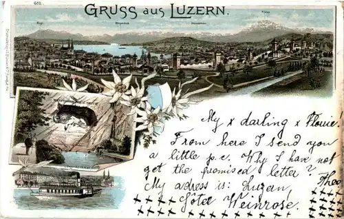 Gruss aus Luzern - Litho -153372