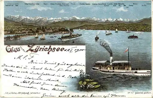 Gruss vom Zürichsee - Litho -188040