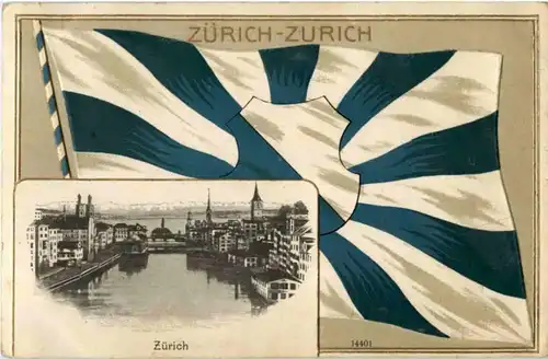 Zürich - Litho - Prägekarte -193184