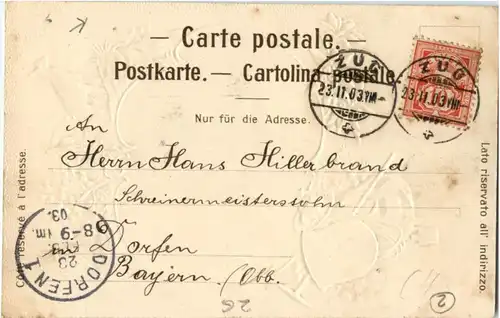 Zug - Neues Postgebäude - Prägekarte -181670