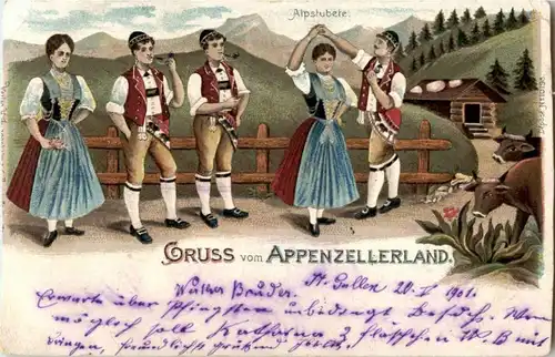 Gruss aus dem Appenzellerland - Litho -188538