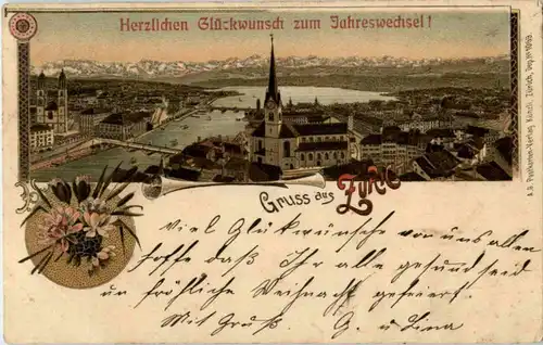 Zürich - Neujahr - Litho -193476