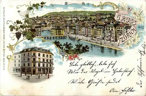 Gruss aus Zürich- Litho -188048