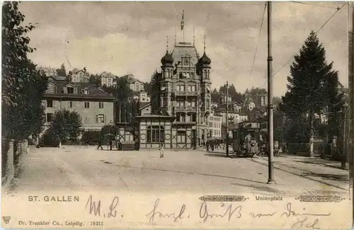 Gruss aus St. Gallen - Unionplatz - Tram -154116