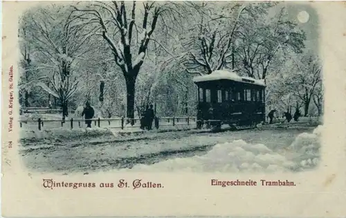 Gruss aus St. Gallen - Winter Tram -154180