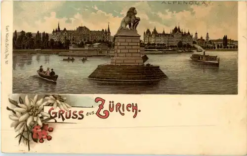 Gruss aus Zürich - Litho -188012