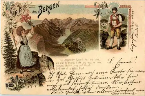 Gruss aus den Bergen - Litho -188528