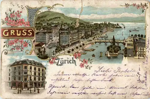 Gruss aus Zürich - Litho -188014