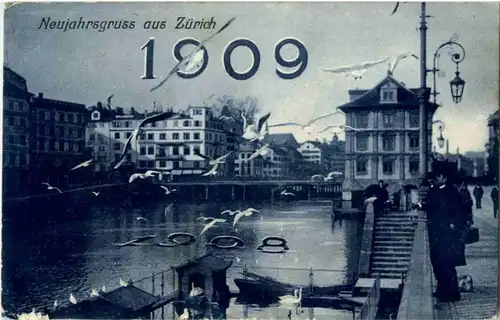 Zürich - Neujahr 1908 1909 -193178