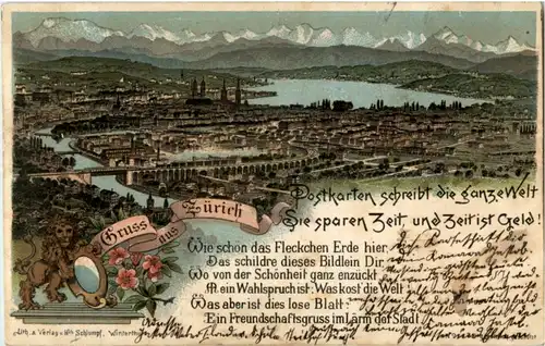 Gruss aus Zürich - Litho -188036