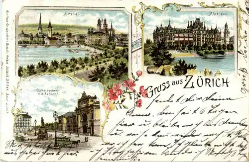 Gruss aus Zürich- Litho -188054