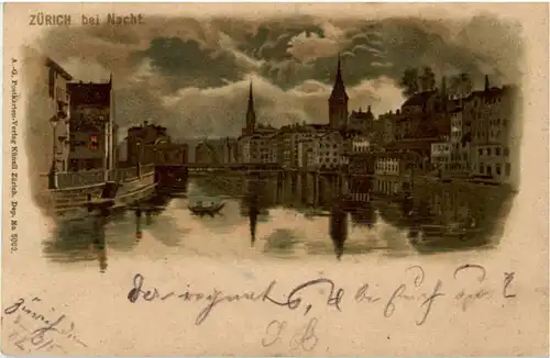 Zürich bei Nacht - Litho -188214