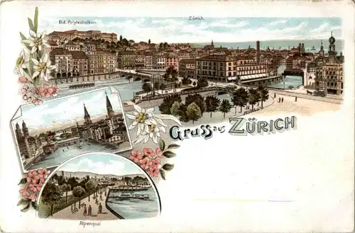 Gruss aus Zürich - Litho -193244