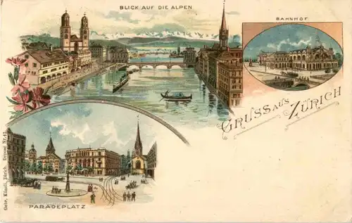 Gruss aus Zürich - Litho -193284