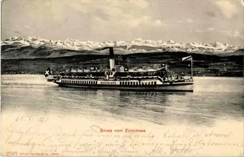 Gruss vom Zürichsee - Dampfer Wädenswil -188136