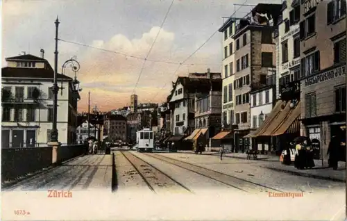 Zürich - Limatquai mit Tram -193374