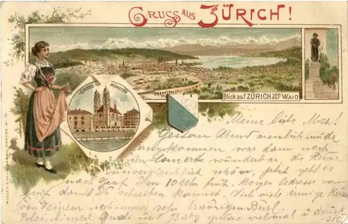 Gruss aus Zürich - Litho 1897 -193246