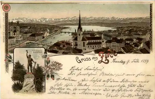 Gruss aus Zürich - Litho 1899 -193248