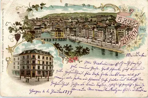 Gruss aus Zürich - Litho -188006