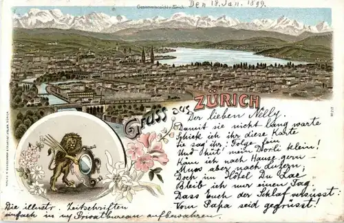 Gruss aus Zürich - Litho -193456