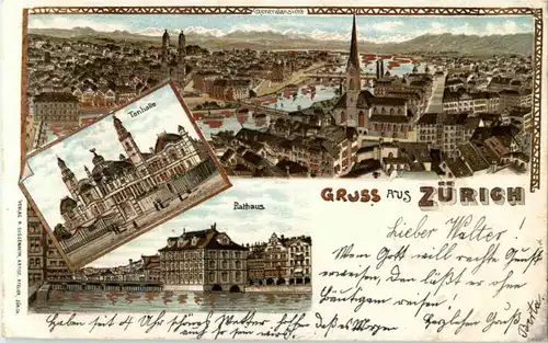 Gruss aus Zürich - Litho -193458