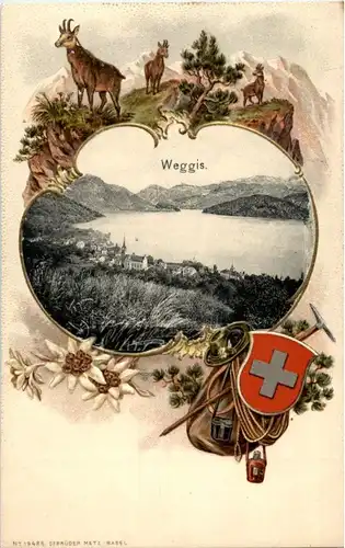 Weggis - Litho - Prägekarte -194936