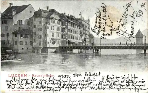 Luzern - Reussbrücke -194996